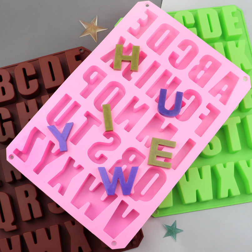 26 large letter silicone chocolate molds