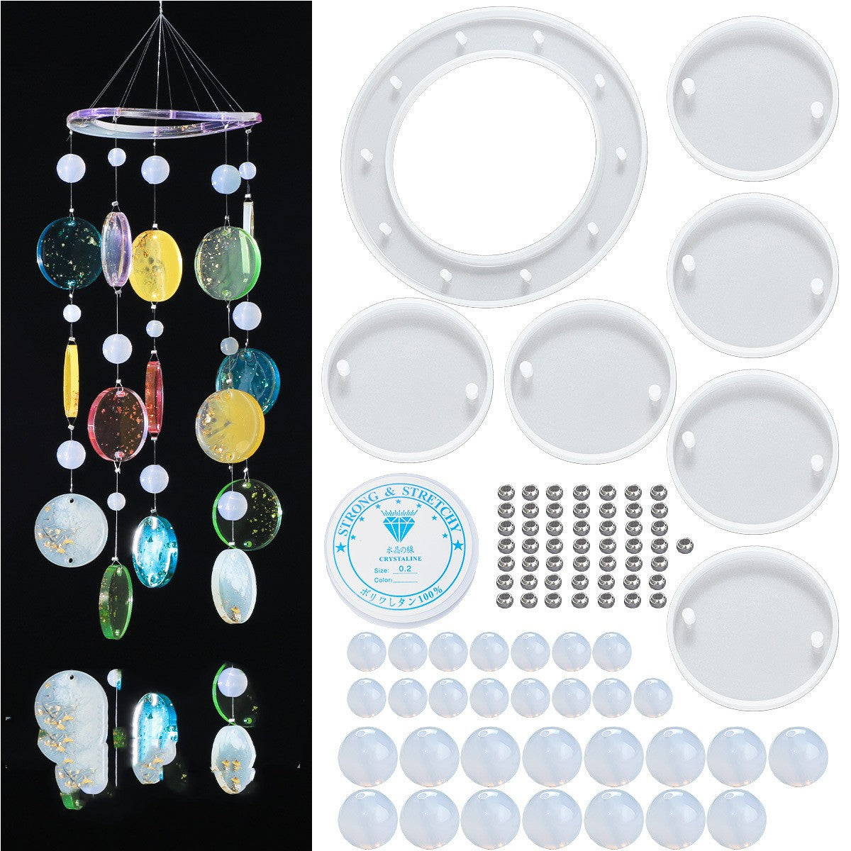 Sun Moon Stars Handmade Butterfly Wind Chimes Material Pack Pendant