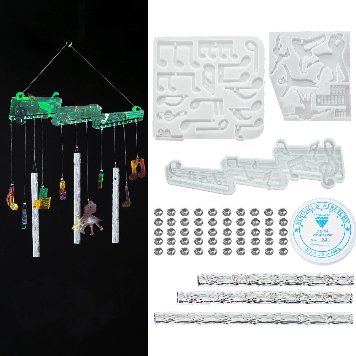 Sun Moon Stars Handmade Butterfly Wind Chimes Material Pack Pendant