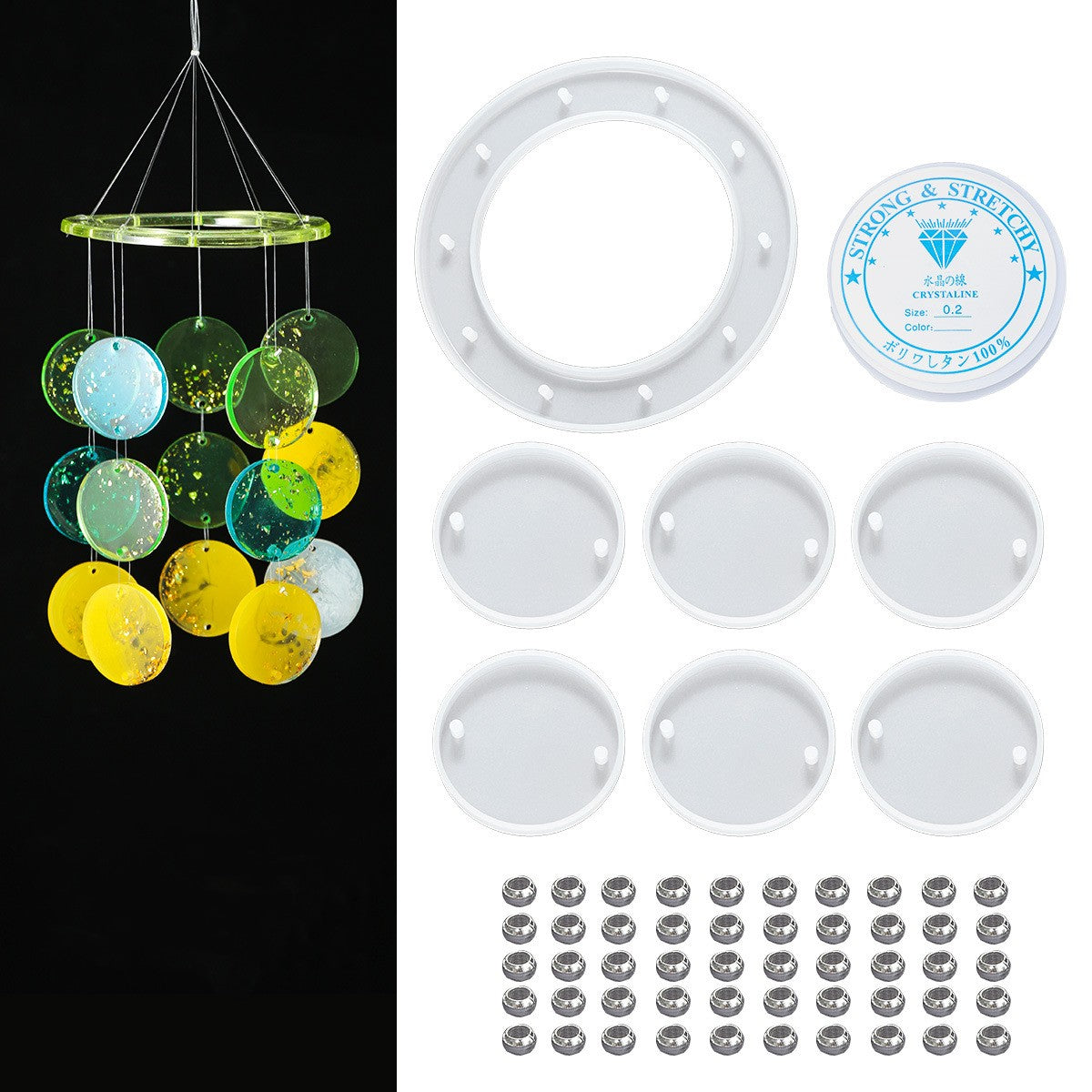 Sun Moon Stars Handmade Butterfly Wind Chimes Material Pack Pendant