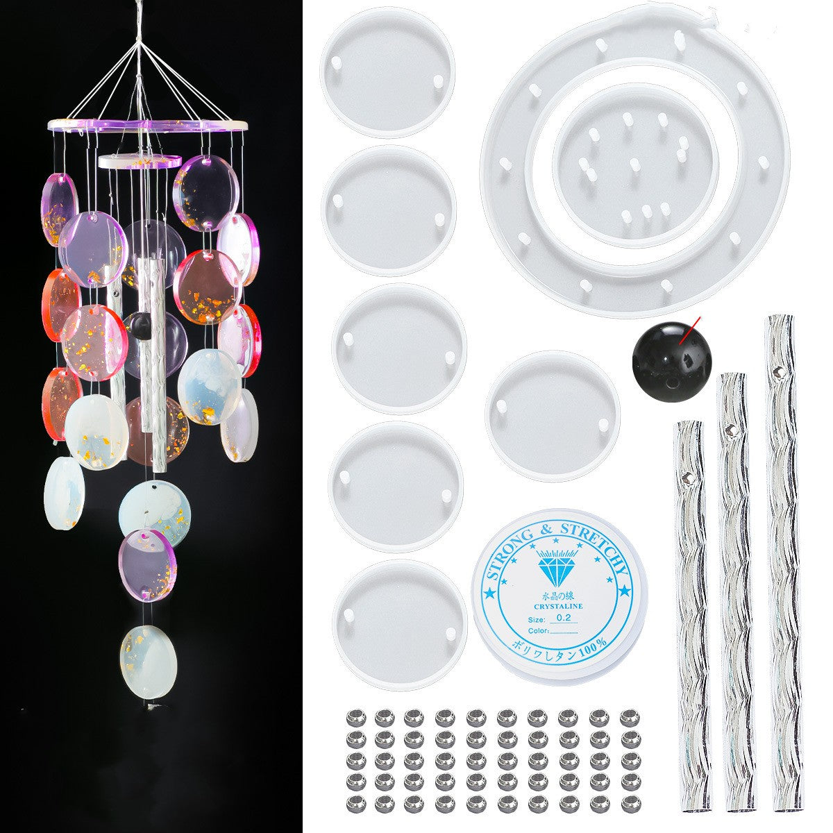 Sun Moon Stars Handmade Butterfly Wind Chimes Material Pack Pendant
